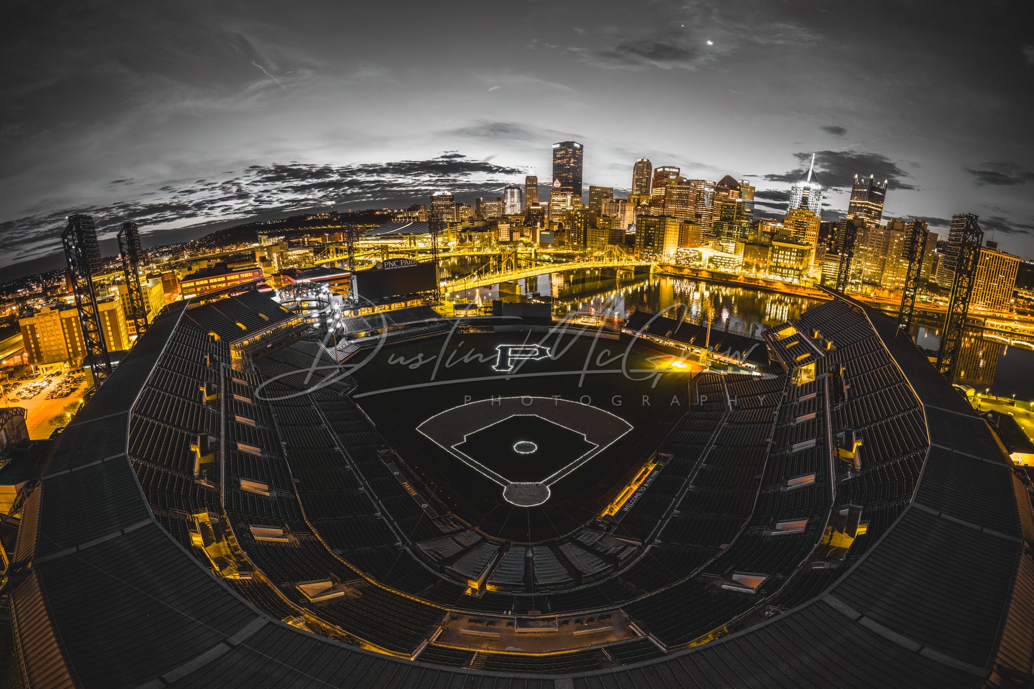 PNC Park's Christmas Lights - Black & Gold