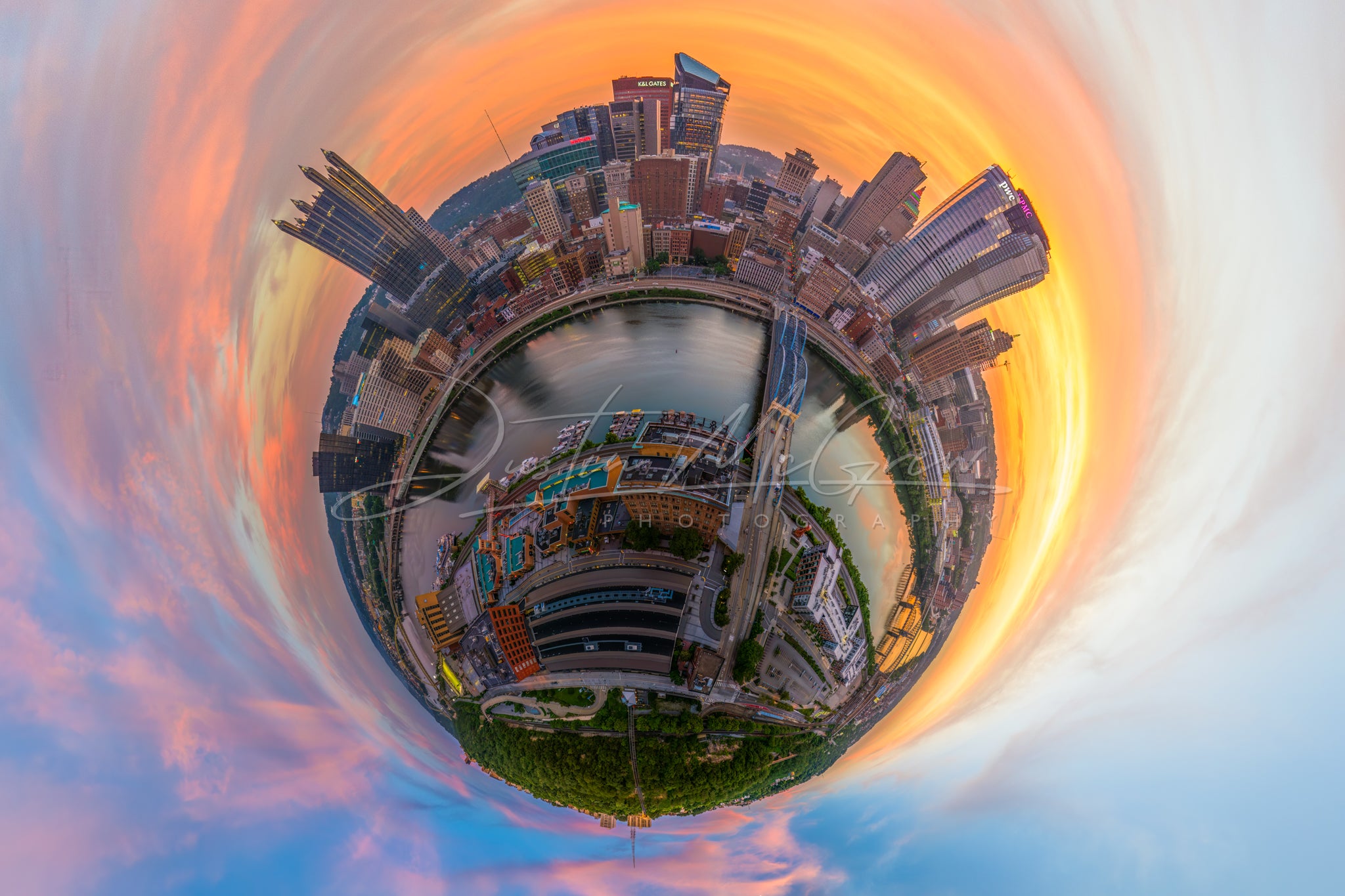 Pittsburgh Sunrise Tiny Planet