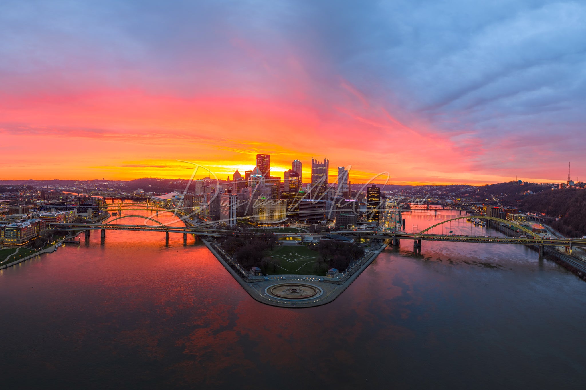 Vibrant Sunrise Over the Steel City