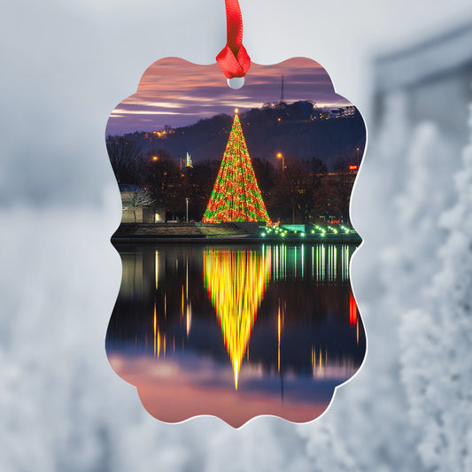 Point State Park Christmas Tree Metal Christmas Ornament