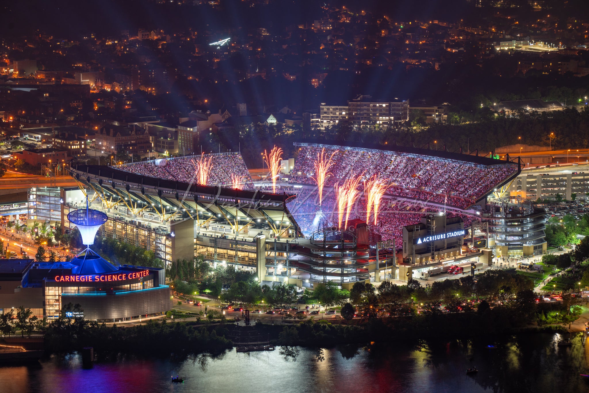 Fireworks at the Taylor Swift Concert at Acrisure Stadium (Heinz Field)