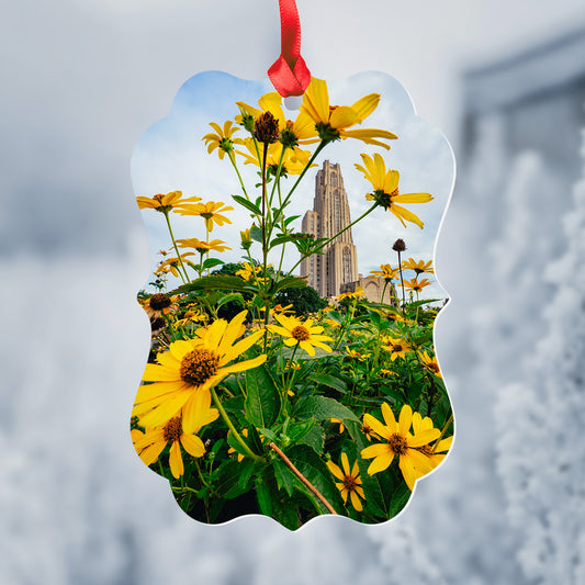 Cathedral of Learning Flowers Metal Christmas Ornament