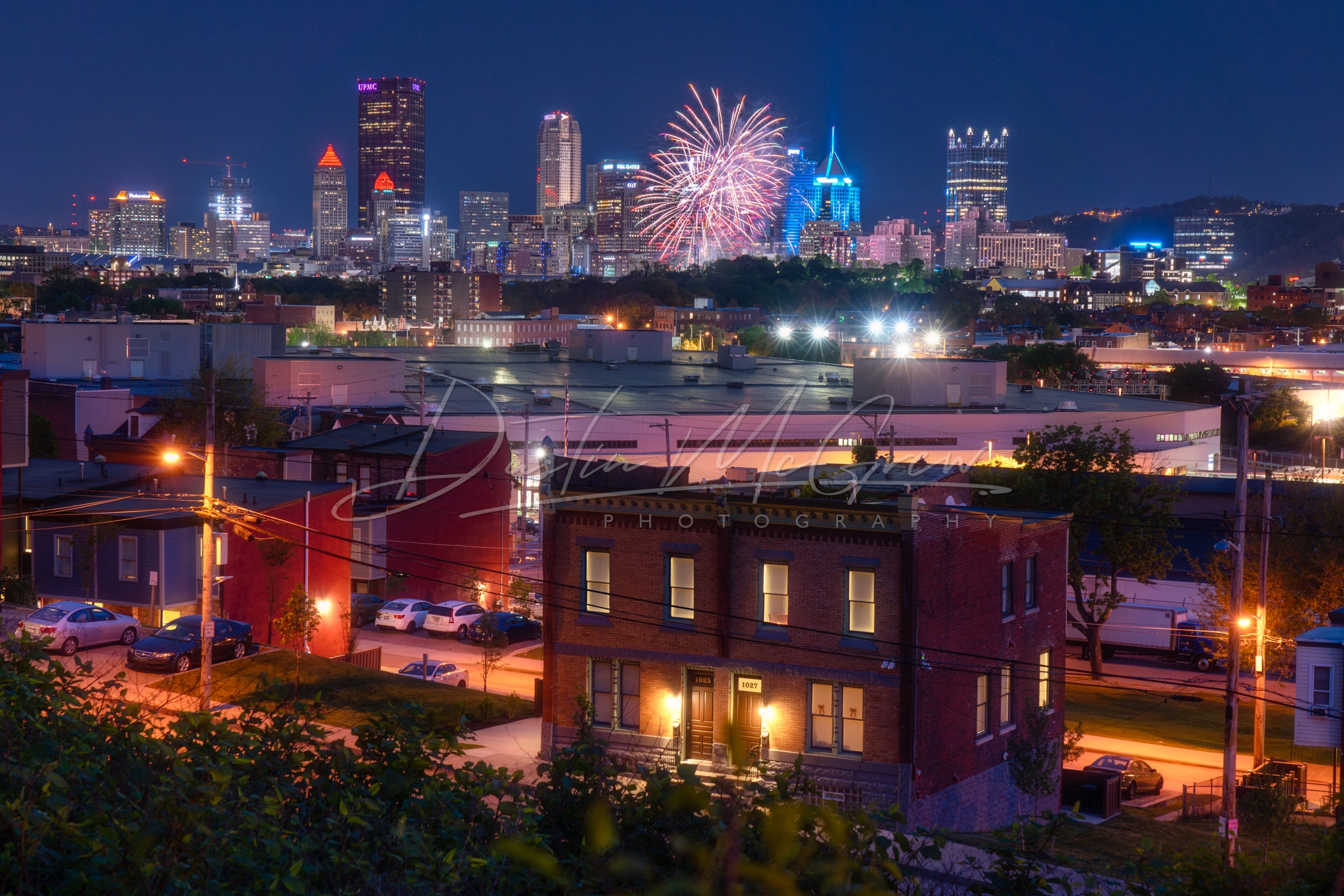 Pittsburgh Skyline Photography Pittsburgh Fireworks Dustin McGrew