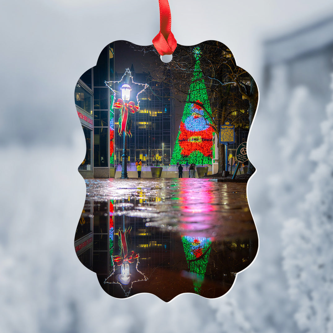 PPG Christmas Tree Puddle Metal Christmas Ornament