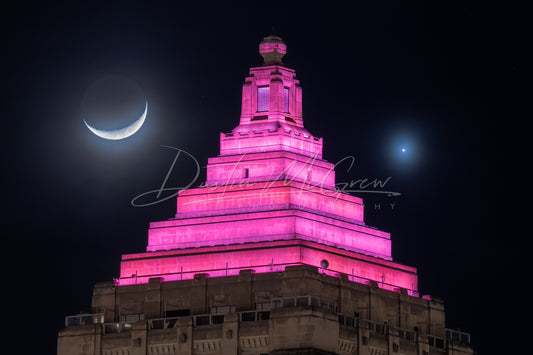 Moon and Venus Over Gulf Tower