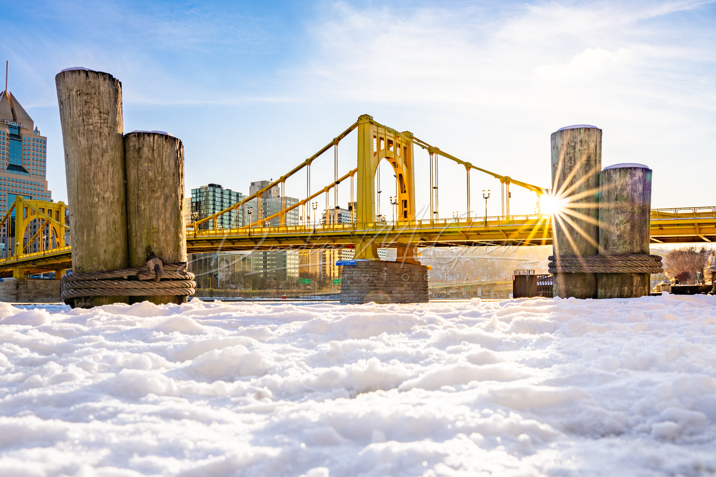 Clemente Bridge Sunset on a Winter Day