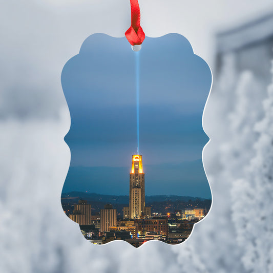 Cathedral of Learning Victory Lights Metal Christmas Ornament