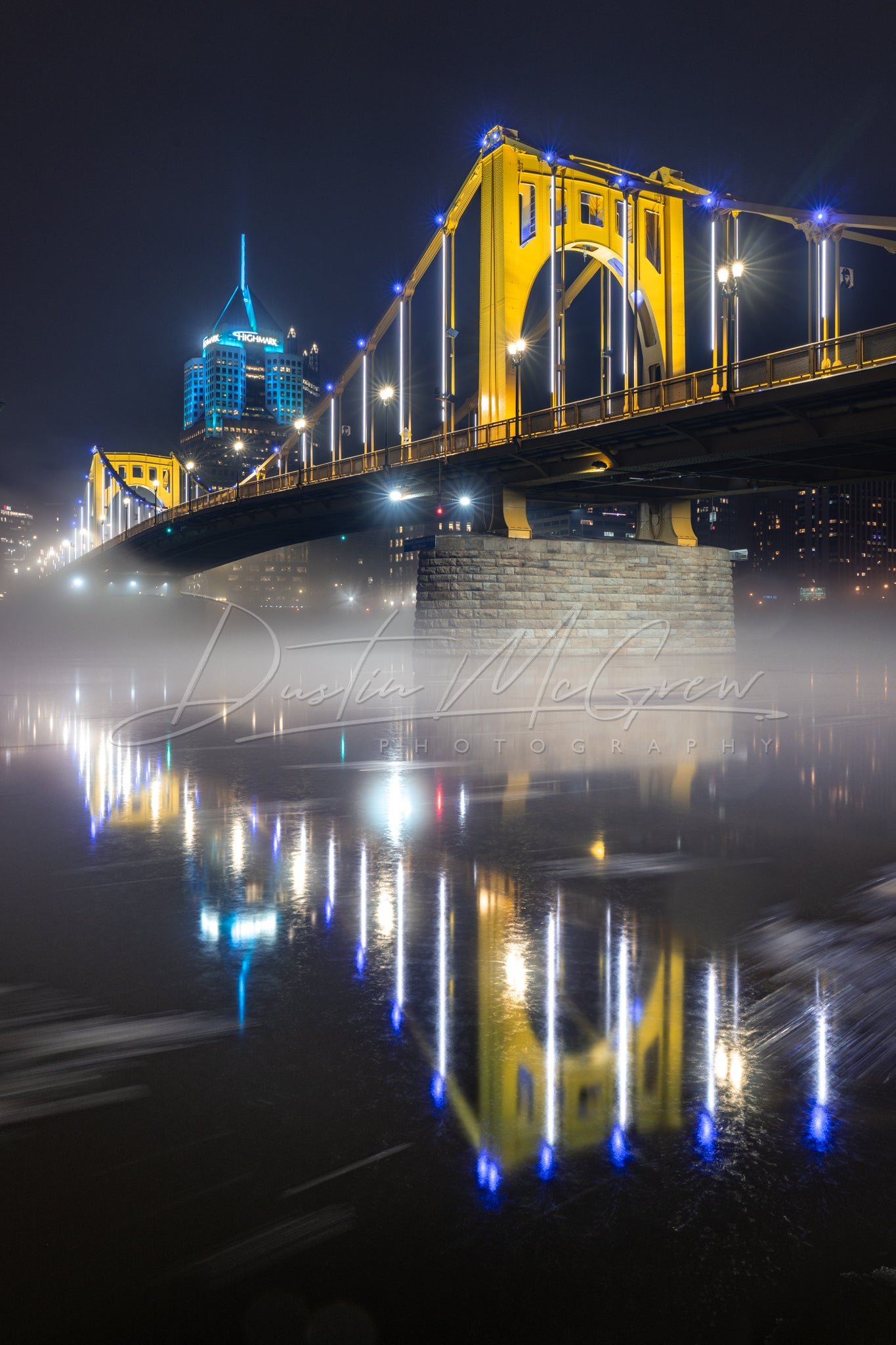 The Clemente Bridge and River Fog