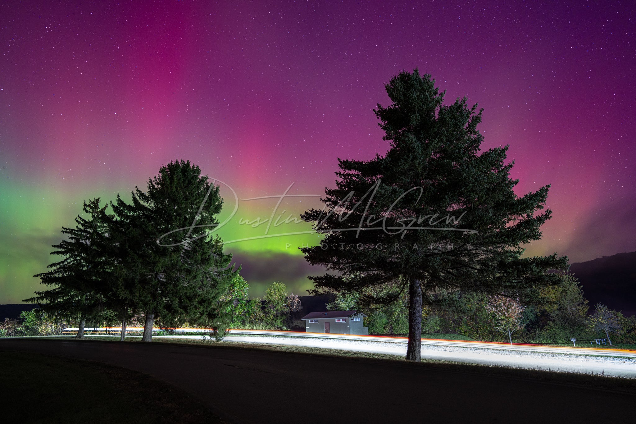 Moraine State Park Aurora and Pines