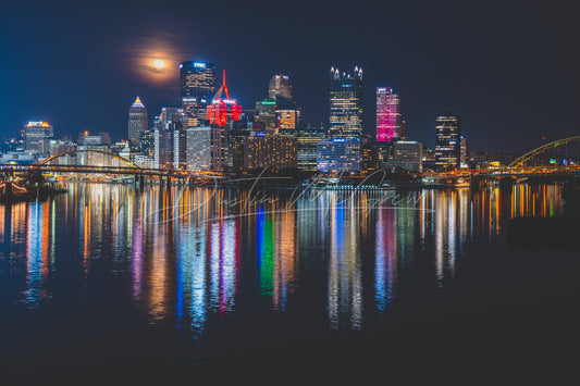 Moonrise Pittsburgh Reflections