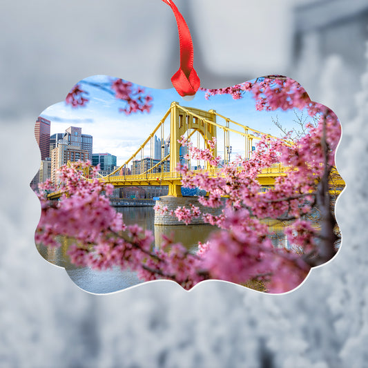 Pittsburgh Blossoms Metal Christmas Ornament