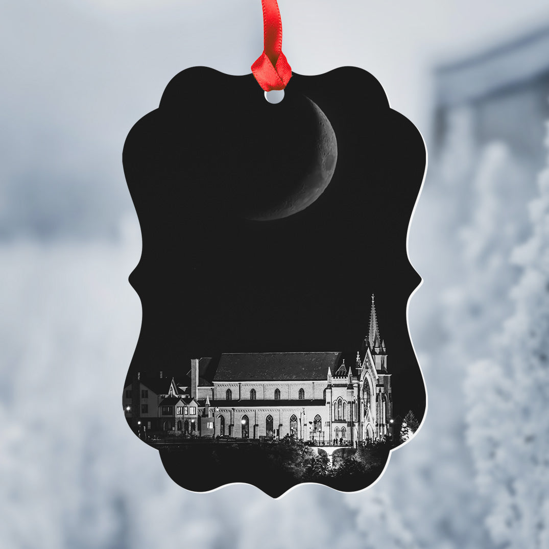 St. Mary of the Mount and the Moon Metal Christmas Ornament