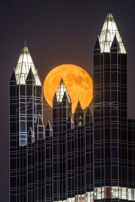 Full Moon in the PPG Place Spires
