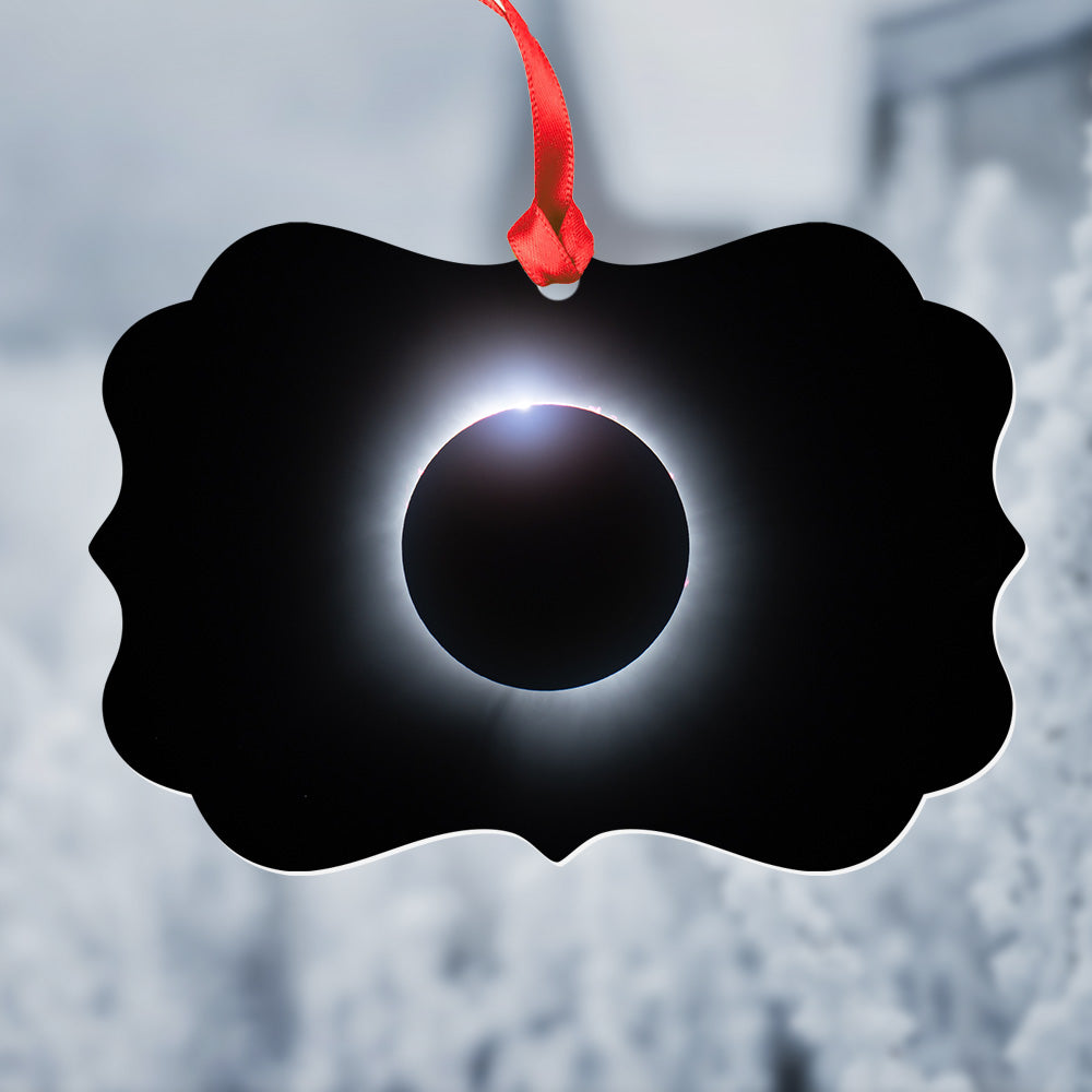 Solar Eclipse Metal Christmas Ornament