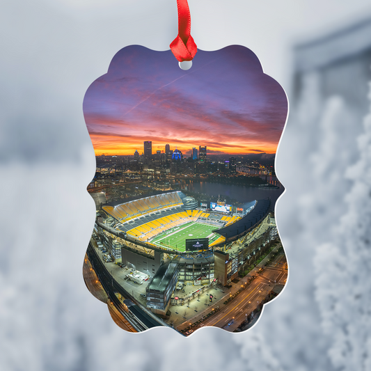 Acrisure Stadium (Heinz Field) Gameday Sunrise Metal Christmas Ornament