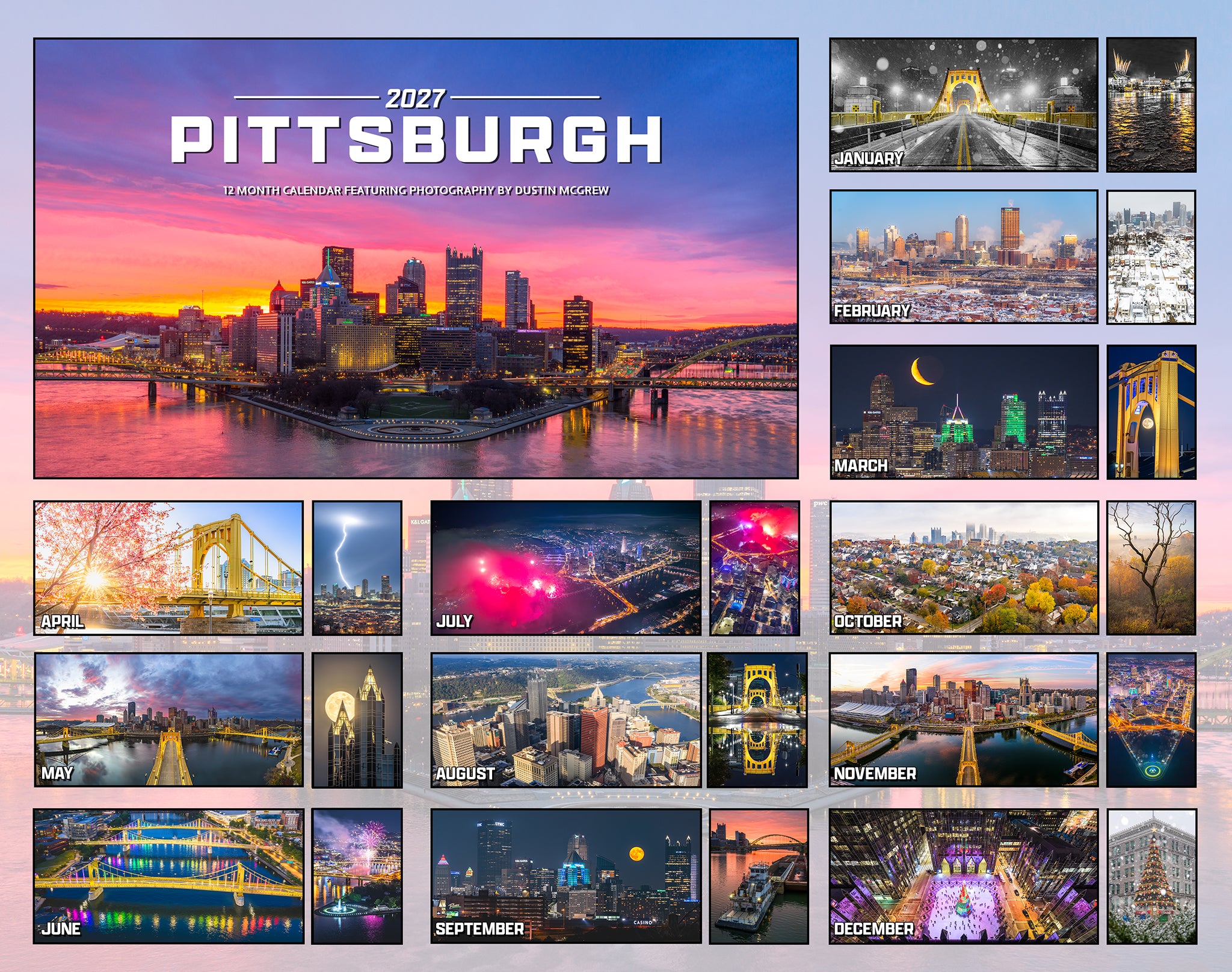 2027 Pittsburgh Desk Calendar