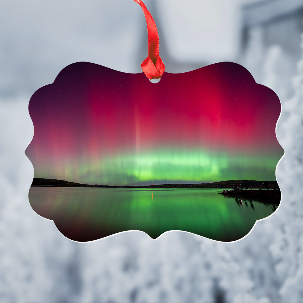 Northern Lights Metal Christmas Ornament