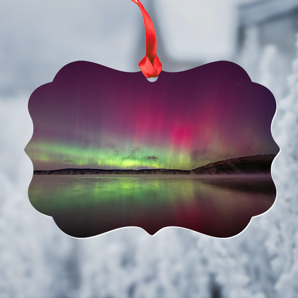 Northern Lights Metal Christmas Ornament