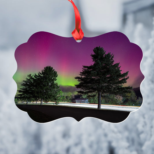 Northern Lights Metal Christmas Ornament