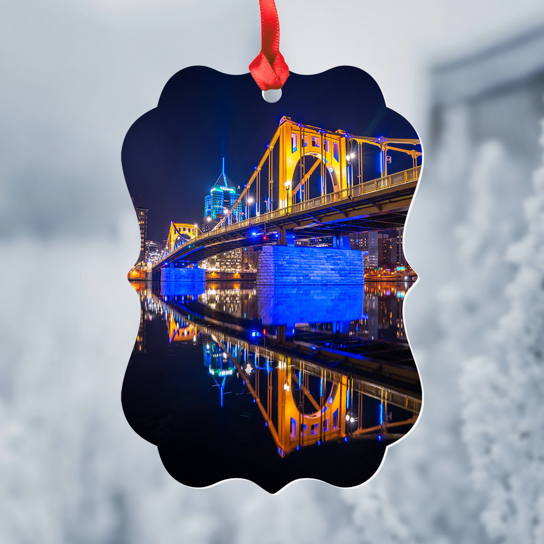 Pittsburgh Blue and Gold Bridge Ornament