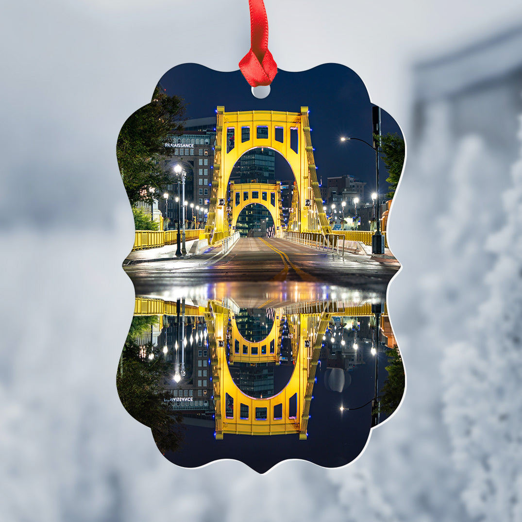 Clemente Bridge Reflection Christmas Ornament