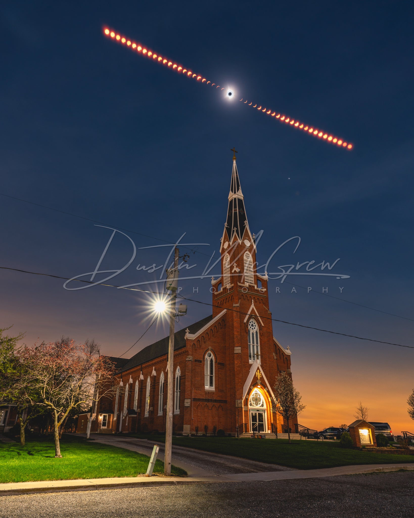 2024 Solar Eclipse Photos - Eclipse Phases and Trinity Church, Trinity ...