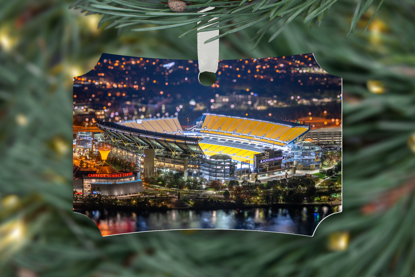Acrisure Stadium (Heinz Field) and PNC Park Metal Christmas Ornament