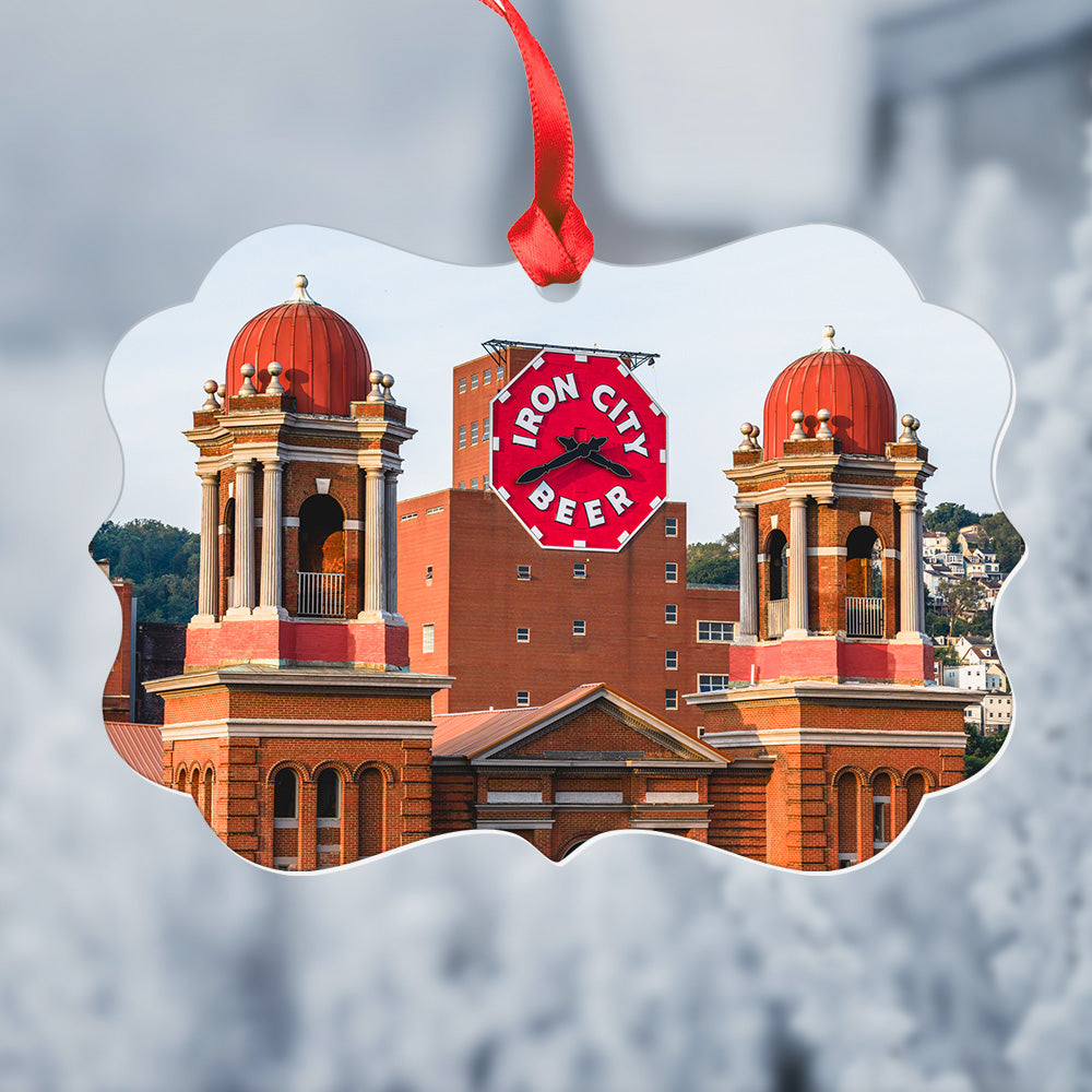Iron City Beer Clock Christmas Ornament