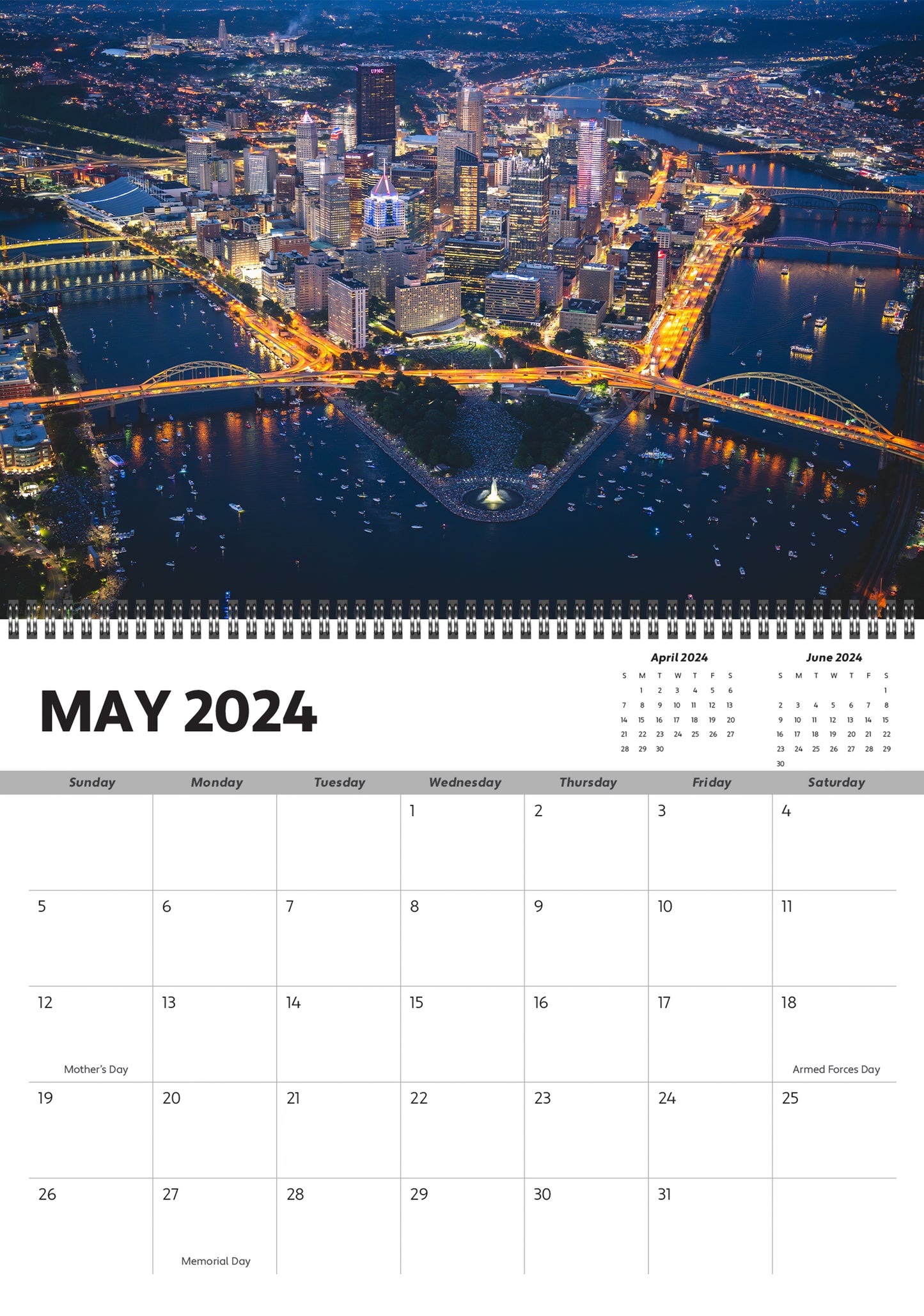 PRE-ORDER 2024 Pittsburgh Wall Calendar