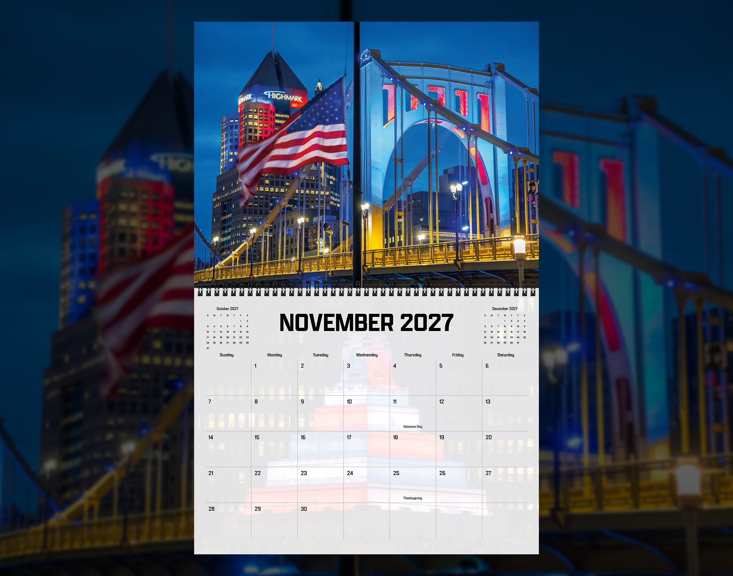 2027 Pittsburgh Wall Calendar