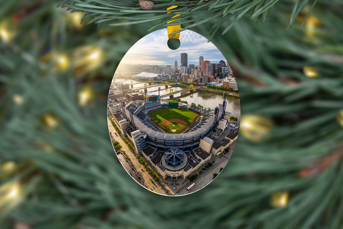 PNC Park and Heinz Field Metal Christmas Ornament