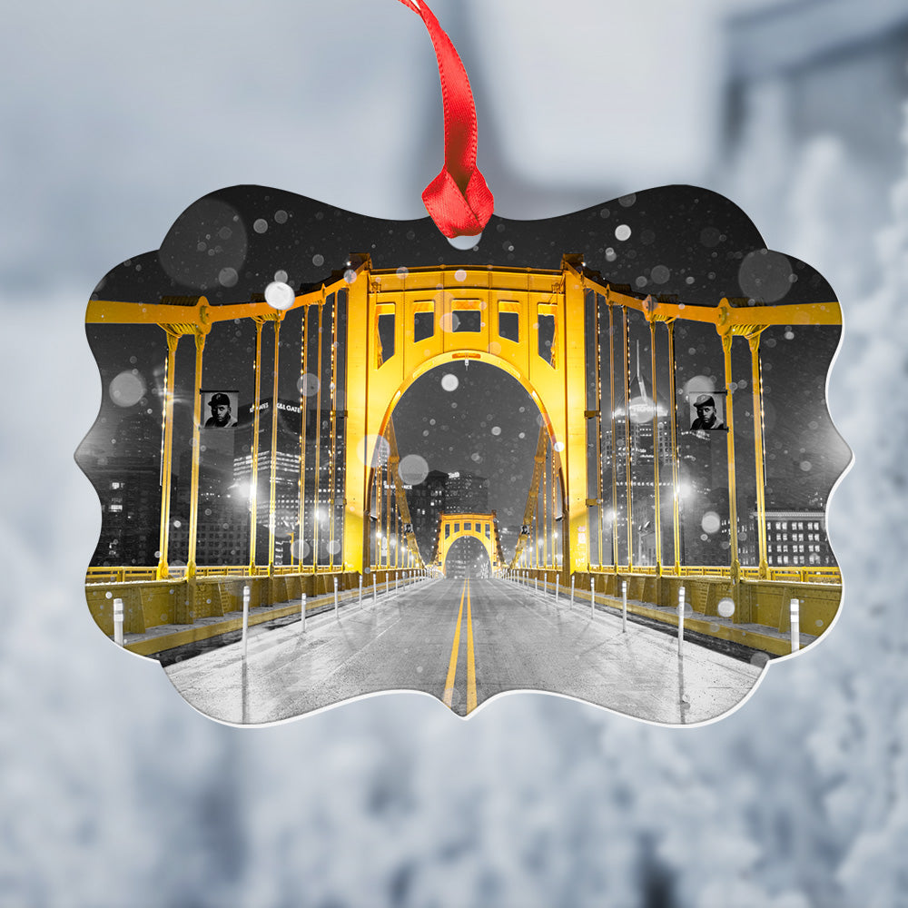 Snowy Clemente Bridge Christmas Ornament