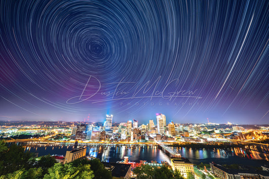 Pittsburgh Star Trails and Northern Lights