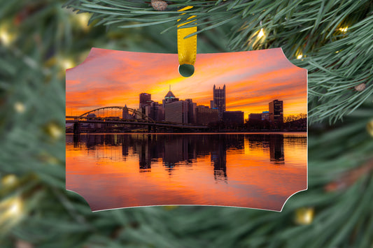 Pittsburgh Sunrises Metal Christmas Ornament