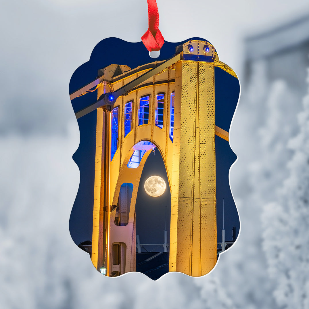 Warhol Bridge & Moon Christmas Ornament