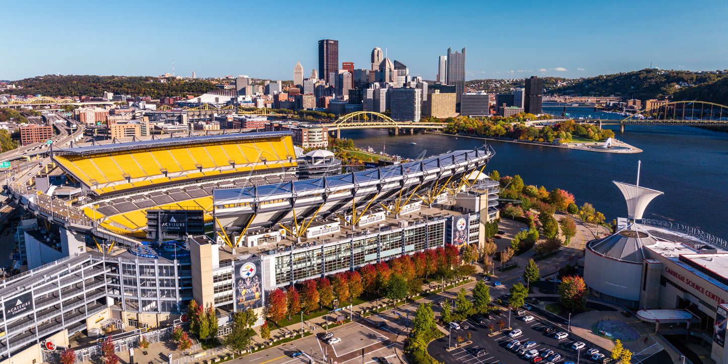 Aerial Photo of Acrisure Stadium (Heinz Field) in the Fall