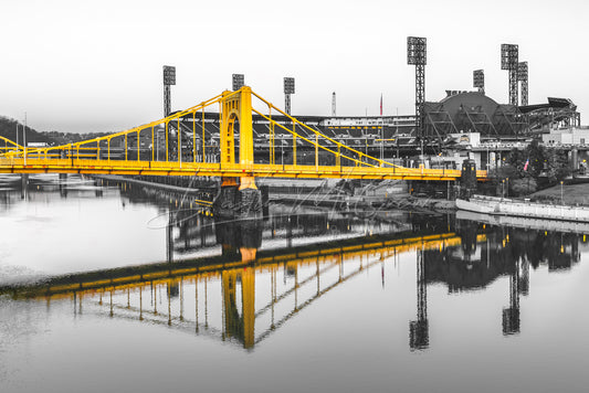 Photo of the Clemente Bridge and PNC Park in Black & Gold