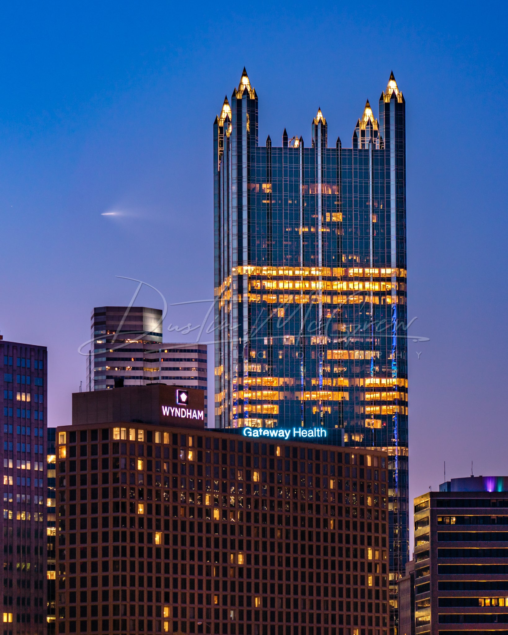 SpaceX Falcon 9 Rocket Near PPG Place
