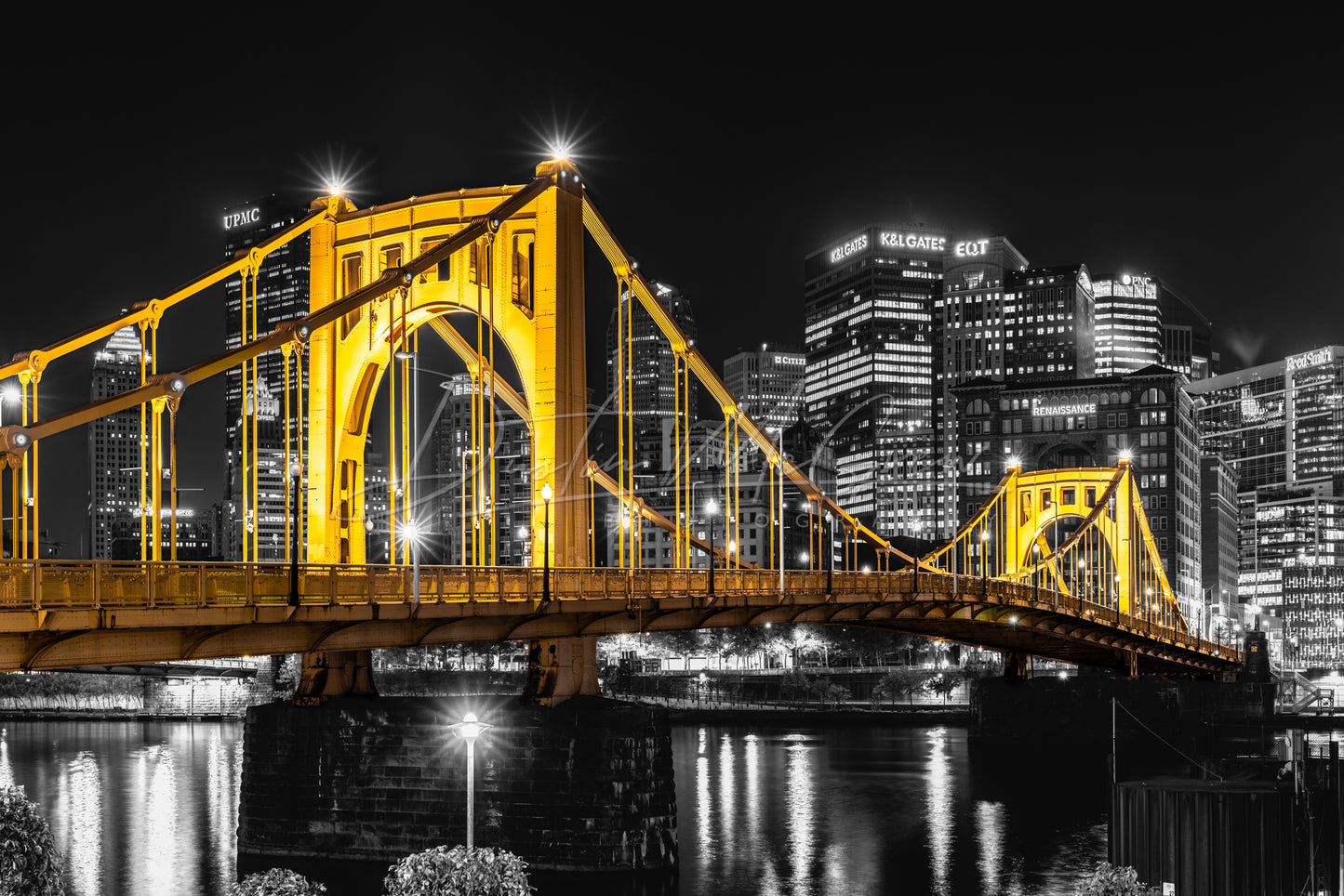 Clemente Bridge Black & Gold Photo