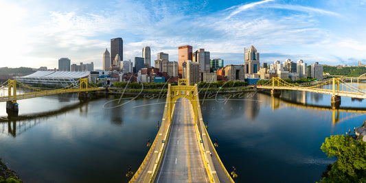 Pittsburgh Sister Bridges Aerial Panorama