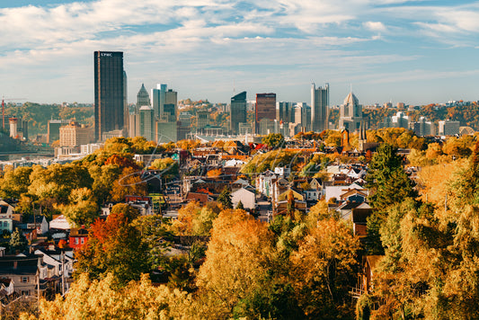Pittsburgh Skyline With Spectacular Fall Color
