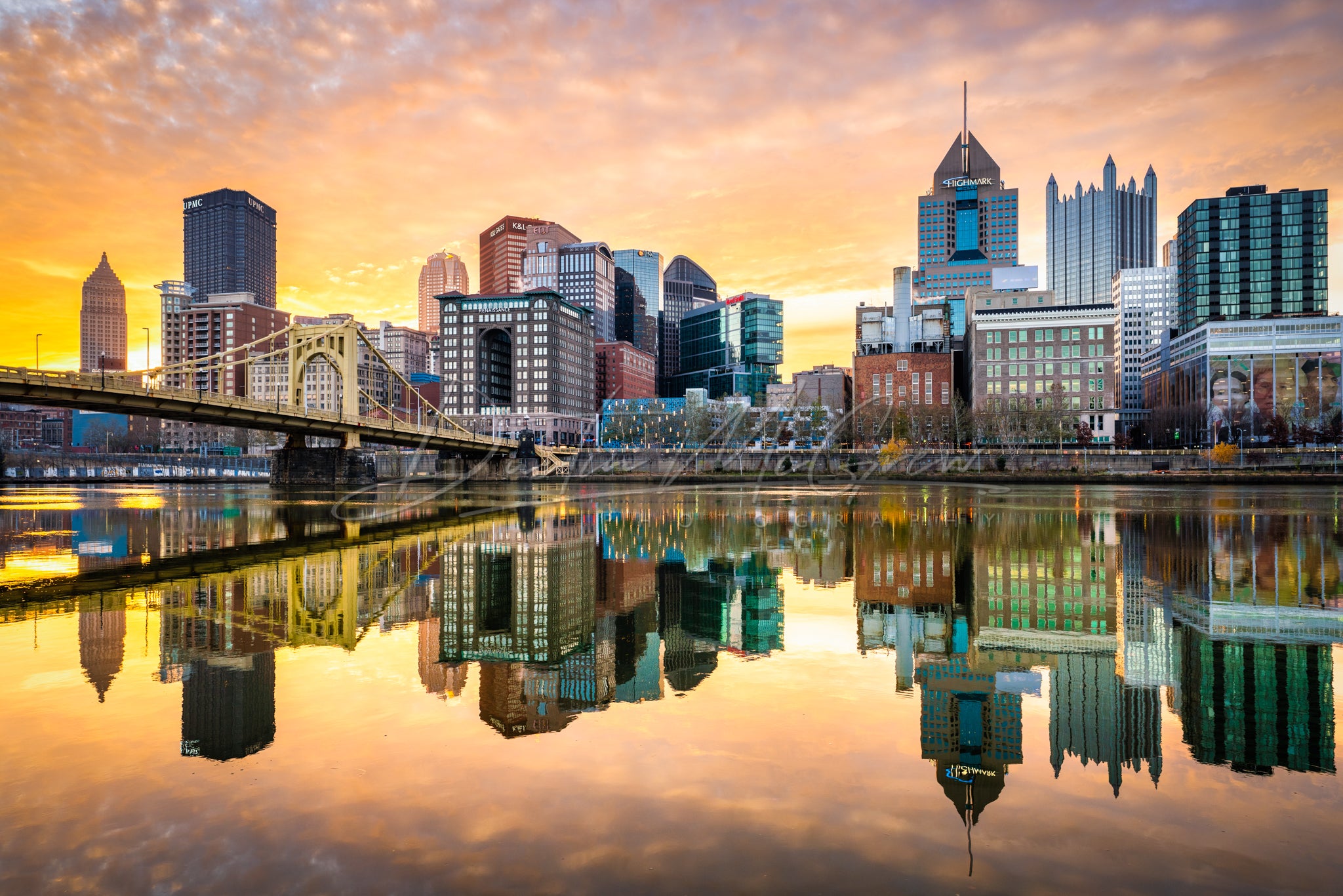 Golden North Shore Sunrise Photo in Pittsburgh