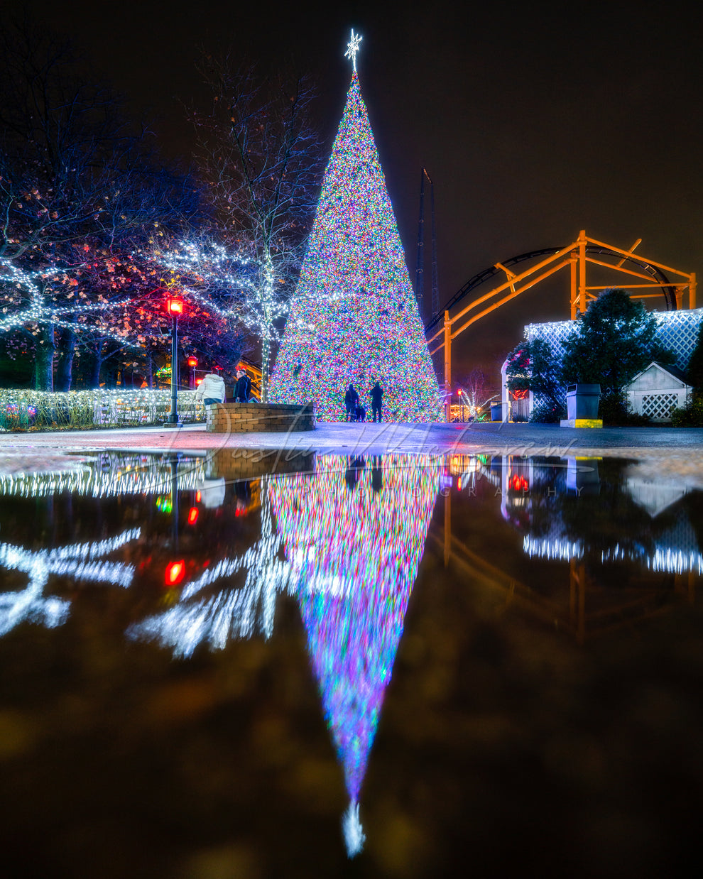 Kennywood Christmas Tree Reflection Photo Dustin McGrew Photography