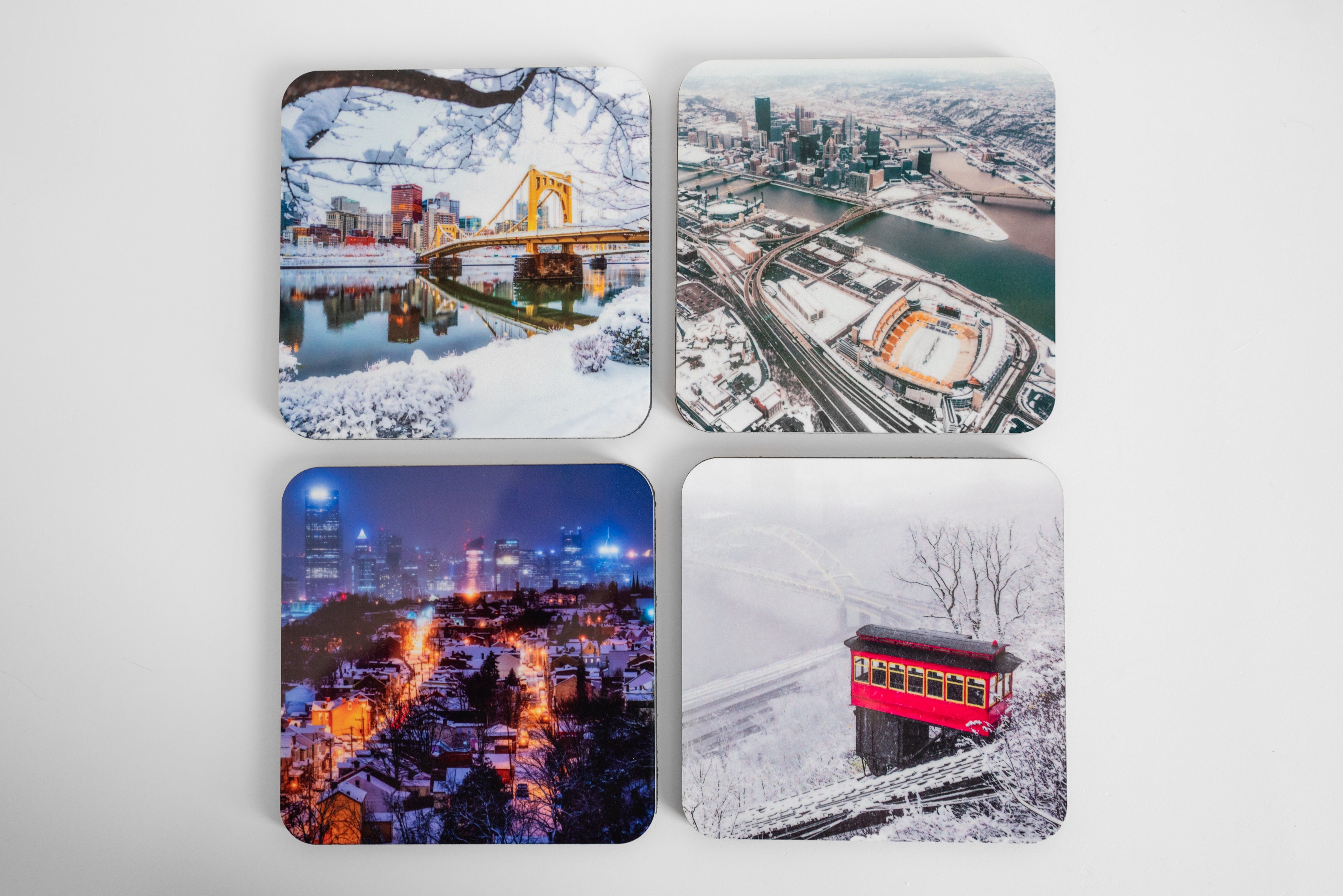 Pittsburgh Winter 4pc Coaster Set
