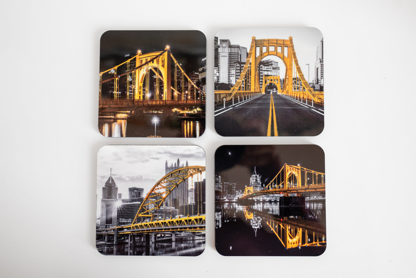 Black and Gold Pittsburgh - 4 Piece Coaster Set