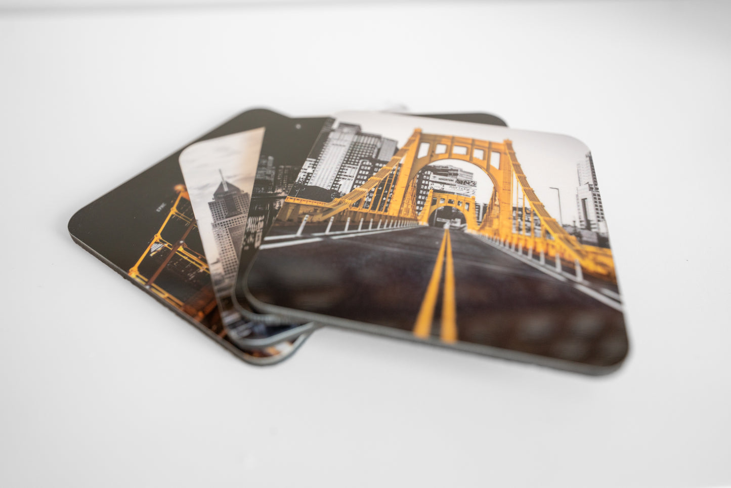 Black and Gold Pittsburgh - 4 Piece Coaster Set