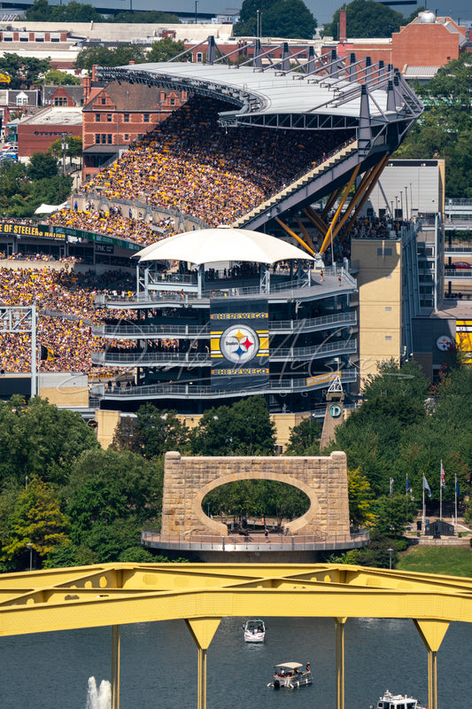 Multiple Layers of Pittsburgh - Acrisure Stadium (Heinz Field), Fort Pitt Bridge, Mr. Rogers Memorial