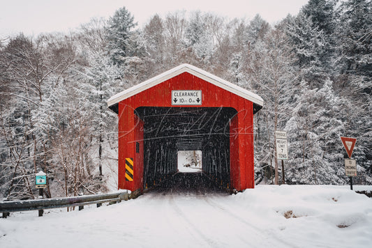 McConnells Mill Covered Bridge with Snow