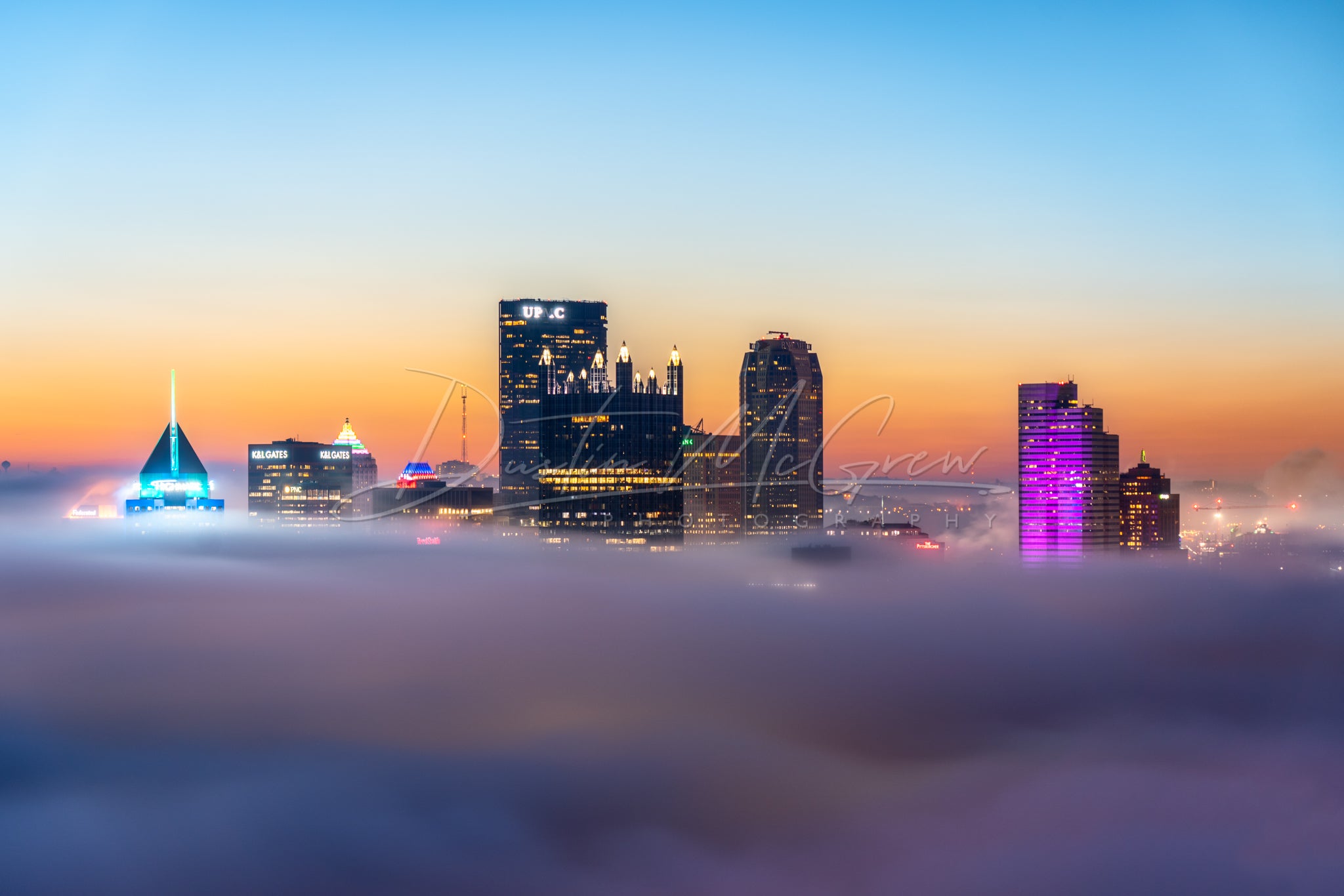 Downtown Pittsburgh Pokes Out of the Fog