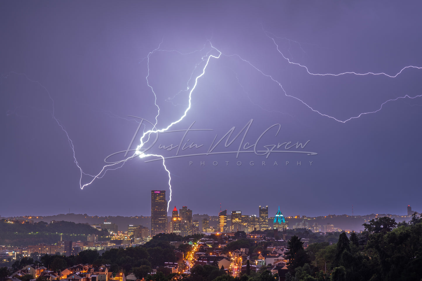 Lightning Strikes Downtown Pittsburgh